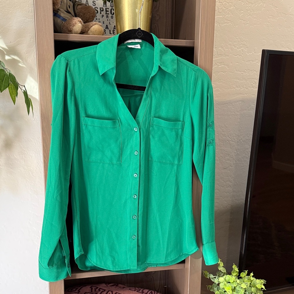 Green Blouse Express XS NWOT